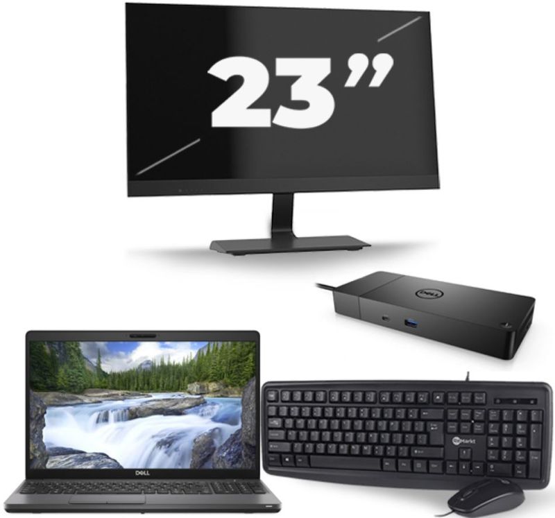 Dell Precision 3541 - Intel Core i7-9e Generatie - 15 inch - 16GB RAM - 256GB SSD - Windows 11 + 1x 23 inch Monitor Nette Staat