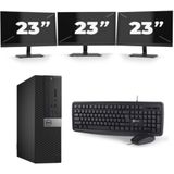 Dell Optiplex 3040 USFF - Intel Core i5-6e Generatie - 8GB RAM - 256GB SSD - Windows 11 + 3x 23 inch Monitor Nette Staat