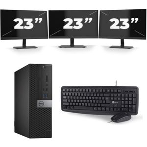 Dell Optiplex 3040 USFF - Intel Core i5-6e Generatie - 8GB RAM - 256GB SSD - Windows 11 + 3x 23 inch Monitor Nette Staat