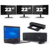 Dell Latitude E7450 - Intel Core i7-5e Generatie - 14 inch - 8GB RAM - 128GB SSD - Windows 11 + 3x 22 inch Monitor Nette Staat