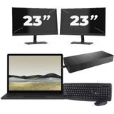 Microsoft Surface Laptop 3 - Intel Core i5-10e Generatie - 13 inch - 16GB RAM - 256GB SSD - Windows 11 Home + 2x 23 inch Monitor Nette Staat