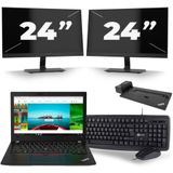 Lenovo Thinkpad A285 - AMD Ryzen 5 2500U - 12 inch - 8GB RAM - 256GB SSD - Windows 10 + 2x 24 inch Monitor Zichtbaar gebruikt