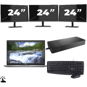 Dell Latitude 5320 - Intel Core i5-11e Generatie - 13 inch - Touch - 16GB RAM - 256GB SSD - Windows 11 Home + 3x 24 inch Monitor Zichtbare schade