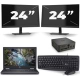 Dell Precision 7530 - Intel Core i7-8e Generatie - 15 inch - 16GB RAM - 256GB SSD - Windows 11 + 2x 24 inch Monitor Nette Staat