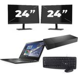 Lenovo ThinkPad X1 Yoga Gen 4 - Intel Core i7-8e Generatie - 14 inch - 16GB RAM - 256GB SSD - Windows 11 Home + 2x 24 inch Monitor Zichtbaar gebruikt