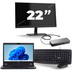 Fujitsu LifeBook U749 - Intel Core i5-8e Generatie - 14 inch - 16GB RAM - 512GB SSD - Windows 11 + 1x 22 inch Monitor Zichtbaar gebruikt