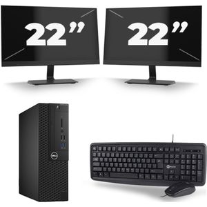 Dell Optiplex 3050 SFF - Intel Core i5-7e Generatie - 8GB RAM - 256GB SSD - Windows 11 + 2x 22 inch Monitor Nette Staat