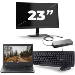 Fujitsu LifeBook U727 - Intel Core i7-7e Generatie - 12 inch - 16GB RAM - 256GB SSD - Windows 11 + 1x 23 inch Monitor Zichtbaar gebruikt