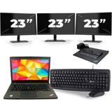 Lenovo ThinkPad L470 - Intel Core i3-7e Generatie - 14 inch - 8GB RAM - 256GB SSD - Windows 11 + 3x 23 inch Monitor Zichtbare schade