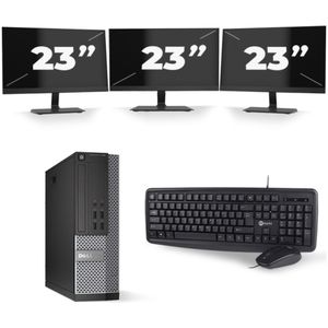 Dell Optiplex 7020 SFF - Intel Core i7-4e Generatie - 16GB RAM - 256GB SSD - Windows 10 + 3x 23 inch Monitor Nette Staat