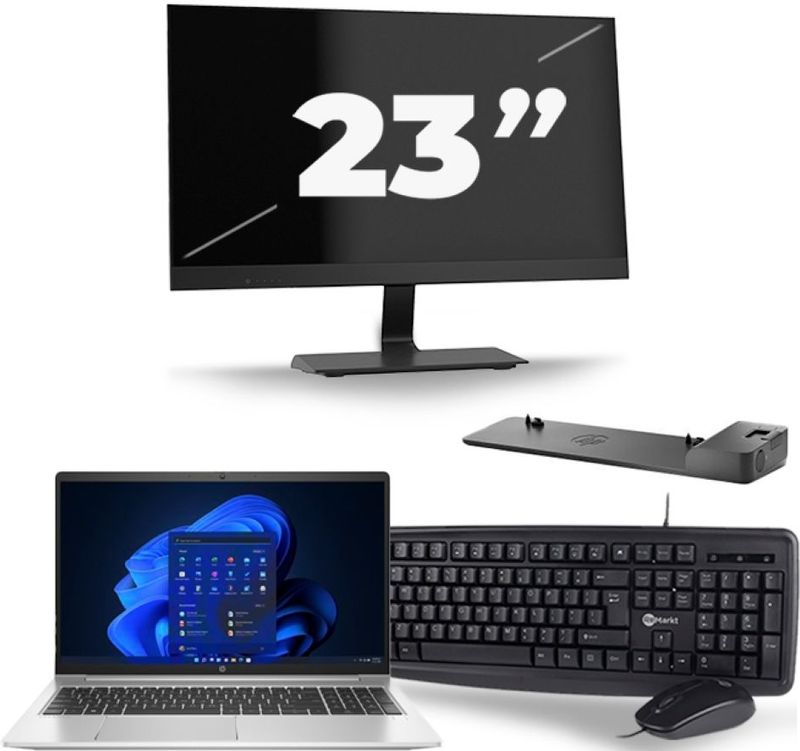 HP Probook 450 G8 - Intel Core i5-11e Generatie - 15 inch - 16GB RAM - 256GB SSD - Windows 11 + 1x 23 inch Monitor Nette Staat