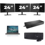 Fujitsu Lifebook U7411 - Intel Core i5-11e Generatie - 14 inch - 16GB RAM - 256GB SSD - Windows 11 Home + 3x 24 inch Monitor Nette Staat