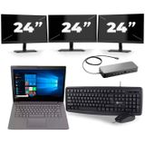 Lenovo V330-14ARR - AMD Ryzen 5 2500U - 14 inch - 8GB RAM - 256GB SSD - Windows 10 + 3x 24 inch Monitor Zichtbaar gebruikt