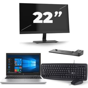 HP ProBook 650 G4 - Intel Core i5-8e Generatie - 15 inch - 16GB RAM - 256GB SSD - Windows 11 + 1x 22 inch Monitor Zichtbaar gebruikt