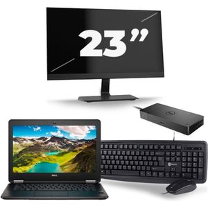 Dell Latitude E7270 - Intel Core i7-6e Generatie - 12 inch - 16GB RAM - 256GB SSD - Windows 11 + 1x 23 inch Monitor Nette Staat