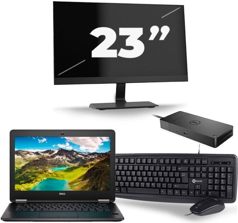 Dell Latitude E7270 - Intel Core i7-6e Generatie - 12 inch - 16GB RAM - 256GB SSD - Windows 11 + 1x 23 inch Monitor Nette Staat
