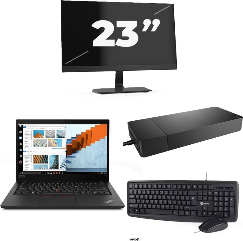 Lenovo ThinkPad T14 Gen 2 - Intel Core i5-11e Generatie - 14 inch - 16GB RAM - 256GB SSD - Windows 11 Home + 1x 23 inch Monitor Nette Staat