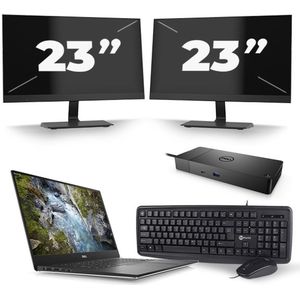 Dell Precision 5530 - Intel Core i7-8e Generatie - 15 inch - 16GB RAM - 512GB SSD - Windows 11 + 2x 23 inch Monitor Zichtbaar gebruikt
