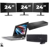 Dell Precision 7540 - Intel Core i7-9e Generatie - 15 inch - Touch - 16GB RAM - 256GB SSD - Windows 11 Home + 3x 24 inch Monitor Zichtbaar gebruikt