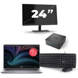 Dell Latitude 5411 - Intel Core i7-10e Generatie - 14 inch - Touch - 16GB RAM - 512GB SSD - Windows 11 + 1x 24 inch Monitor Zichtbaar gebruikt