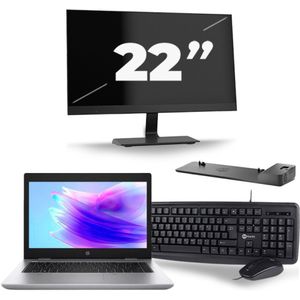 HP ProBook 640 G5 - Intel Core i5-8e Generatie - 14 inch - 16GB RAM - 256GB SSD - Windows 11 + 1x 22 inch Monitor Zichtbare schade