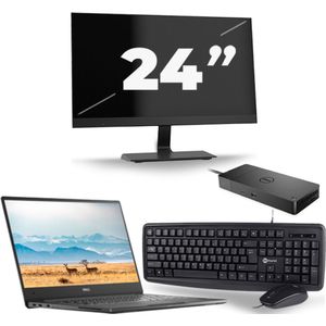 Dell Latitude 7370 - Intel Core m7-6e Generatie - 13 inch - 8GB RAM - 256GB SSD - Windows 11 Home + 1x 24 inch Monitor Zichtbaar gebruikt