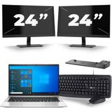 HP EliteBook 830 G8 - Intel Core i5-11e Generatie - 13 inch - 16GB RAM - 256GB SSD - Windows 11 + 2x 24 inch Monitor Zichtbare schade