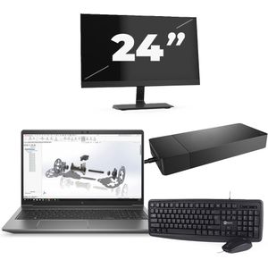 HP ZBook Power G8 - Intel Core i7-11e Generatie - 15 inch - 16GB RAM - 256GB SSD - Windows 11 + 1x 24 inch Monitor Zichtbaar gebruikt