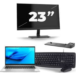 HP EliteBook 840 G7 - Intel Core i5-10e Generatie - 14 inch - 16GB RAM - 256GB SSD - Windows 11 + 1x 23 inch Monitor Zichtbare schade
