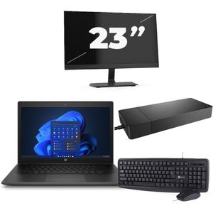 HP Pro X360 Fortis G9 - Intel Pentium N6000 - 11 inch - 8GB RAM - 256GB SSD - Windows 11 Home + 1x 23 inch Monitor Nette Staat