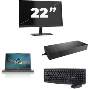 Fujitsu Lifebook U7411 - Intel Core i7-11e Generatie - 14 inch - 16GB RAM - 256GB SSD - Windows 11 Home + 1x 22 inch Monitor Nette Staat