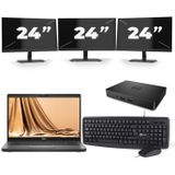 Dell Latitude 5401 - Intel Core i5-9e Generatie - 14 inch - 16GB RAM - 512GB SSD - Windows 11 + 3x 24 inch Monitor Zichtbare schade
