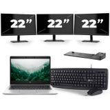 HP EliteBook 830 G6 - Intel Core i5-8e Generatie - 13 inch - 16GB RAM - 512GB SSD - Windows 11 + 3x 22 inch Monitor Zichtbaar gebruikt