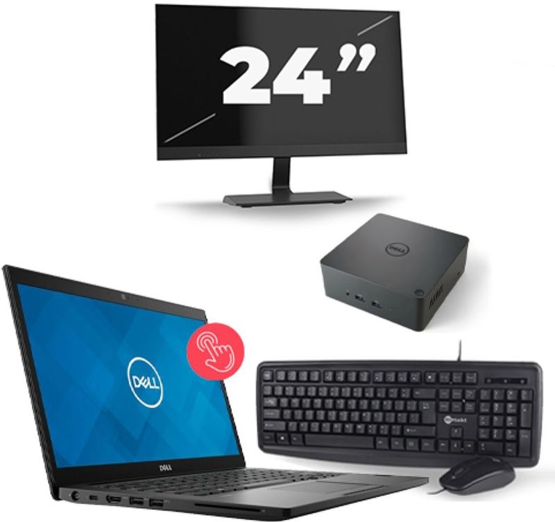 Dell Latitude 7490 - Intel Core i7-8e Generatie - 14 inch - Touch - 16GB RAM - 256GB SSD - Windows 11 + 1x 24 inch Monitor Zichtbaar gebruikt