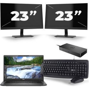 Dell Latitude 7420 - Intel Core i5-11e Generatie - 14 inch - 16GB RAM - 256GB SSD - Windows 11 Home + 2x 23 inch Monitor Zichtbare schade