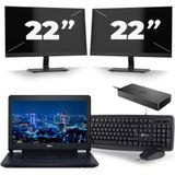 Dell Latitude E5270 - Intel Core i5-6e Generatie - 12 inch - 8GB RAM - 256GB SSD - Windows 11 + 2x 22 inch Monitor Zichtbaar gebruikt