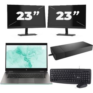 HP ZBook Studio G5 - Intel Core i7-8e Generatie - 15 inch - 16GB RAM - 256GB SSD - Windows 11 + 2x 23 inch Monitor Zichtbare schade