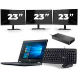 Dell Latitude E5470 - Intel Core i5-6e Generatie - 14 inch - 8GB RAM - 256GB SSD - Windows 11 + 3x 23 inch Monitor Zichtbaar gebruikt