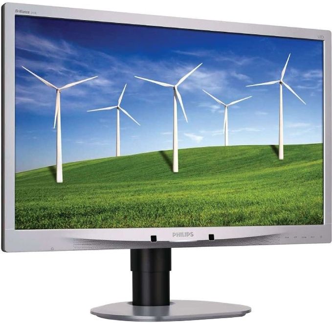 Philips Brilliance 241B4LPYCS - 24 inch - 1920x1080 - DP - DVI - VGA - Zilver Nette Staat