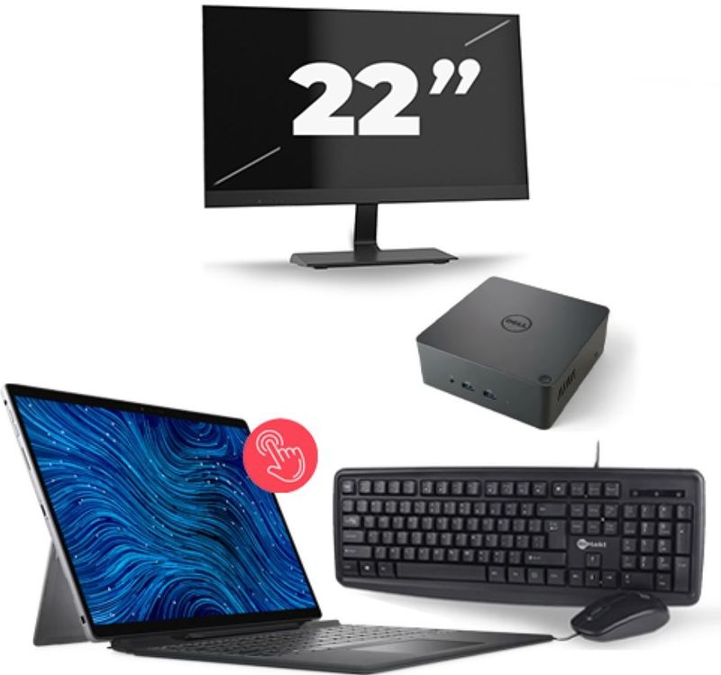 Dell Latitude 7320 - Intel Core i7-11e Generatie - 13 inch - 16GB RAM - 256GB SSD - Windows 11 Home + 1x 22 inch Monitor Nette Staat