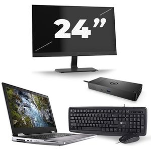 Dell Precision 7540 - Intel Core i9-9e Generatie - 15 inch - 16GB RAM - 512GB SSD - Windows 11 Home + 1x 24 inch Monitor Nette Staat