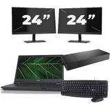 Fujitsu LIFEBOOK E5411 - Intel Core i7-11e Generatie - 14 inch - 16GB RAM - 256GB SSD - Windows 11 Home + 2x 24 inch Monitor Nette Staat