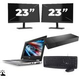 Dell Precision 7540 - Intel Core i7-9e Generatie - 15 inch - Touch - 16GB RAM - 256GB SSD - Windows 11 Home + 2x 23 inch Monitor Zichtbaar gebruikt