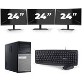Dell Optiplex 7020 Micro Tower - Intel Core i7-4e Generatie - 16GB RAM - 256GB SSD - Windows 10 + 3x 24 inch Monitor Nette Staat