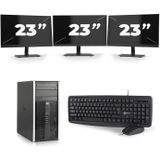 HP Compaq Pro 6300 Micro Tower - Intel Core i7-3e Generatie - 16GB RAM - 512GB SSD - Windows 10 + 3x 23 inch Monitor Nette Staat