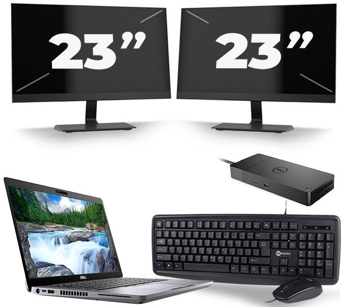 Dell Latitude 5410 - Intel Core i5-10e Generatie - 14 inch - 16GB RAM - 512GB SSD - Windows 11 + 2x 23 inch Monitor Zichtbare schade