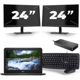 Dell Latitude 3300 - Intel Core i3-7e Generatie - 13 inch - 8GB RAM - 256GB SSD - Windows 11 + 2x 24 inch Monitor Nette Staat