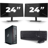 Fujitsu Esprimo Q556 USFF - Intel Core i7-6e Generatie - 16GB RAM - 256GB SSD - Windows 11 + 2x 24 inch Monitor Nette Staat