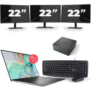 Dell Precision 5560 - Intel Core i7-11e Generatie - 15 inch - Touch - 16GB RAM - 256GB SSD - Windows 11 Home + 3x 22 inch Monitor Nette Staat