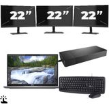 Dell Latitude 7320 - Intel Core i7-11e Generatie - 13 inch - Touch - 16GB RAM - 256GB SSD - Windows 11 Home + 3x 22 inch Monitor Zichtbaar gebruikt